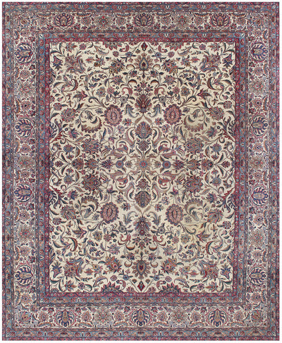 Tappeto Kerman Antico Persiano Autentico | Annodato a Mano 400x326cm - CarpetLiving