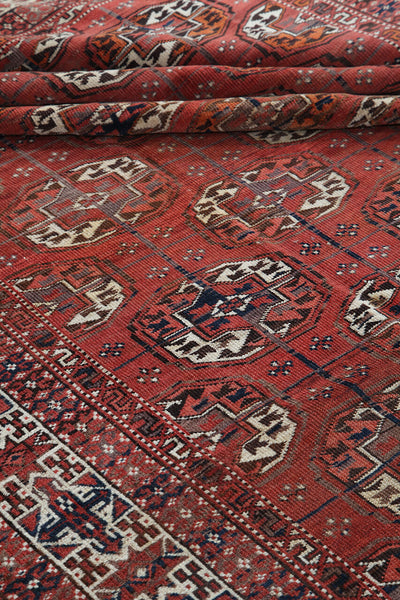 Antique Bouchara Oriental Rug: Authentic Turkmen Rug 308x229cm