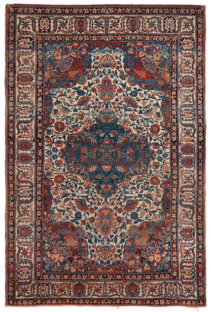 Authentic Antique Persian Farahan Rug | Hand-Knotted 199x131cm