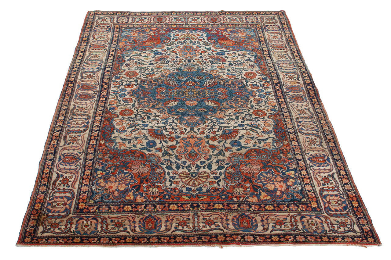 Authentic Antique Persian Farahan Rug | Hand-Knotted 199x131cm