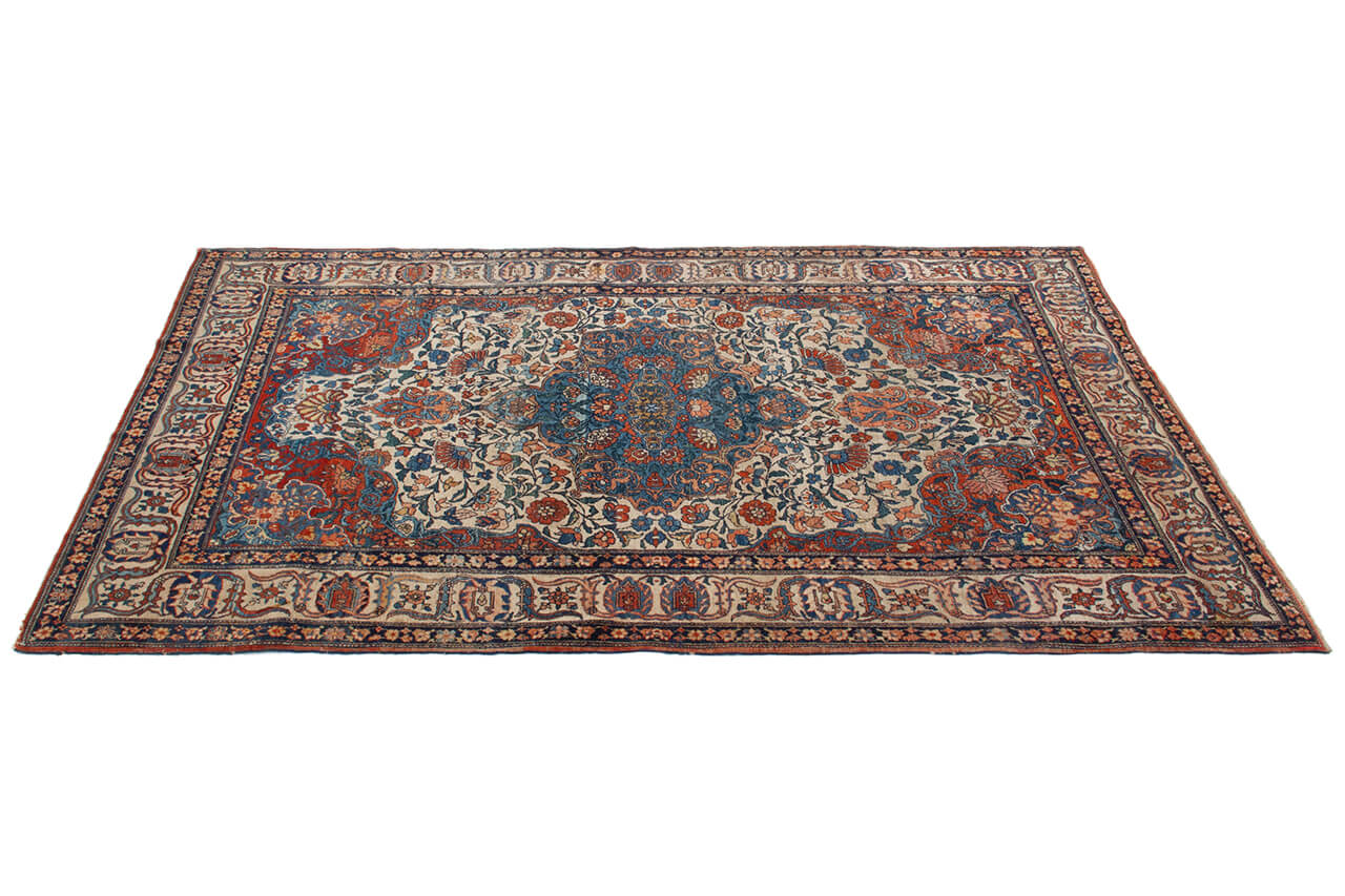 Authentic Antique Persian Farahan Rug | Hand-Knotted 199x131cm