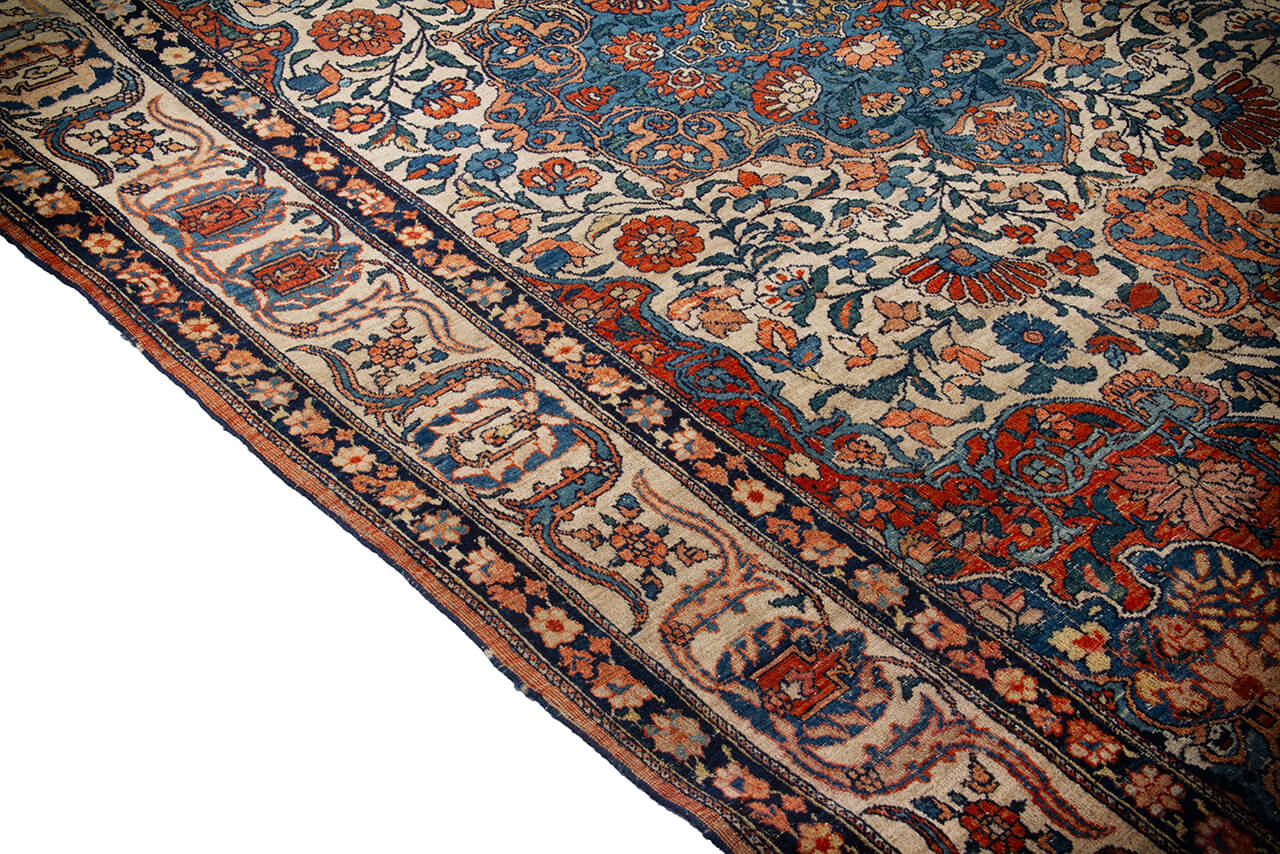 Authentic Antique Persian Farahan Rug | Hand-Knotted 199x131cm