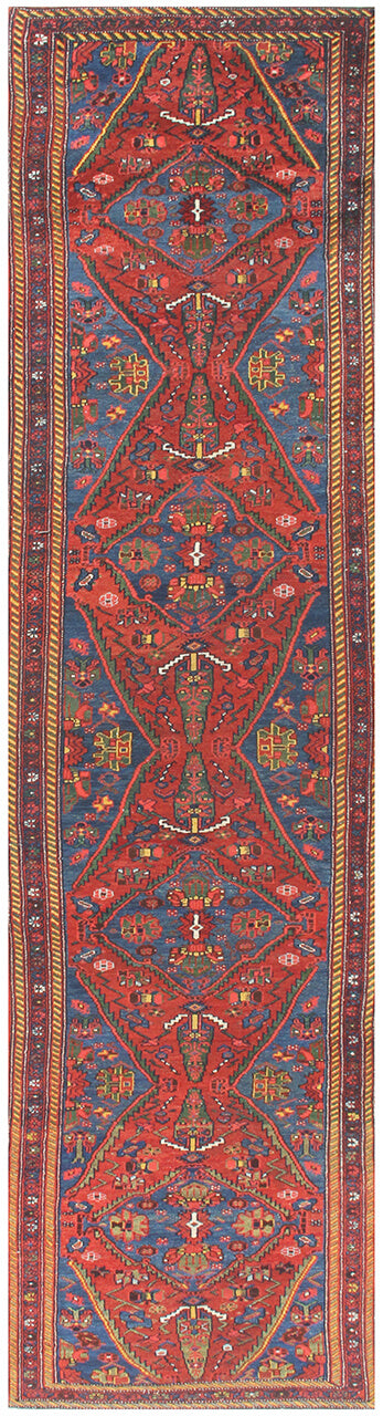 Authentic Antique Persian Malayer Rug | Hand-Knotted 420x95cm