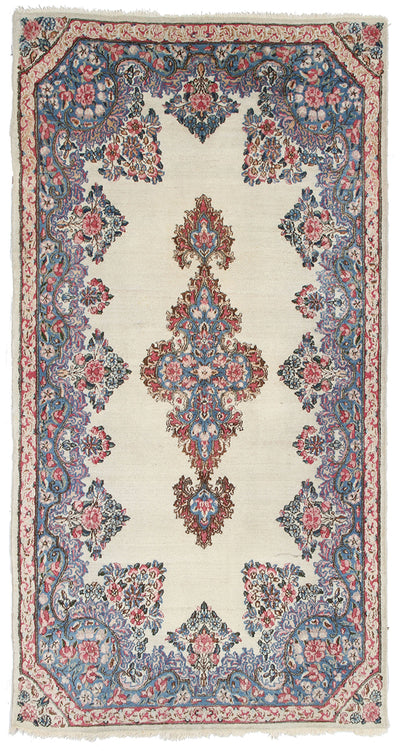 Tappeto Kerman Antico Persiano Autentico | Annodato a Mano 220x118cm - CarpetLiving