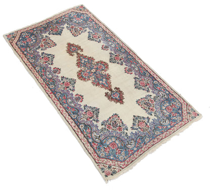 Tappeto Kerman Antico Persiano Autentico | Annodato a Mano 220x118cm