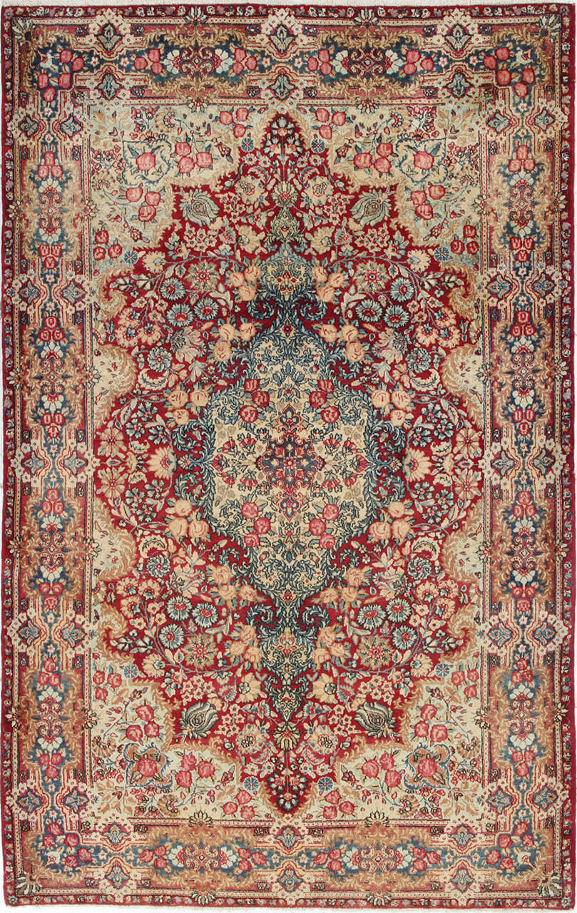 Tappeto Kerman Antico Persiano Autentico | Annodato a Mano 225x140cm