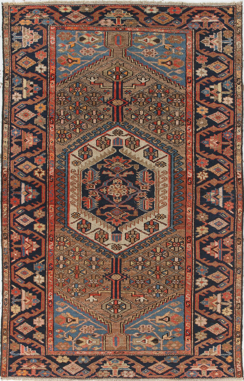 Authentic Antique Persian Malayer Rug | Hand-Knotted 196x124cm