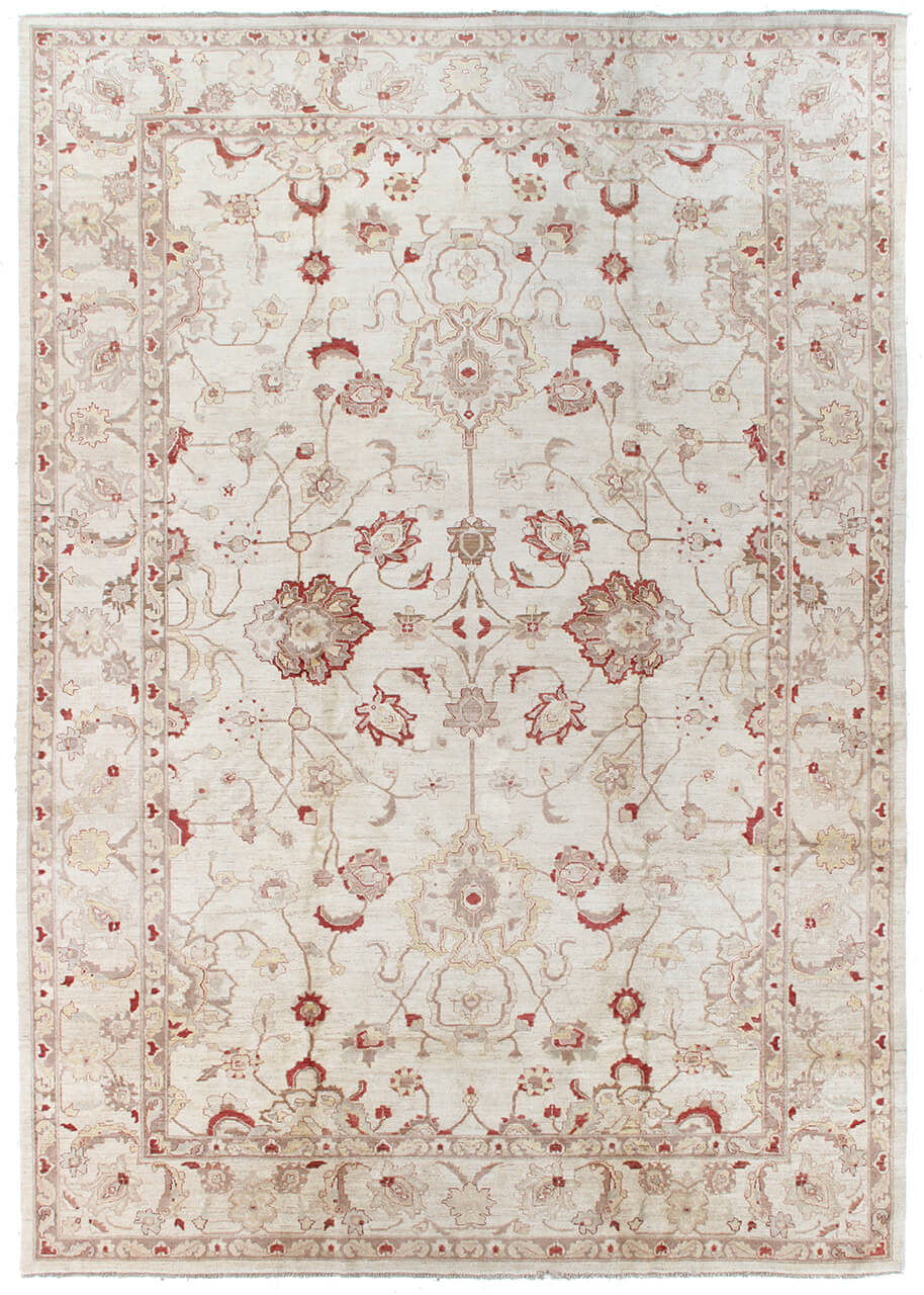 Ziegler wool carpet Beige, handmade, 540x374cm