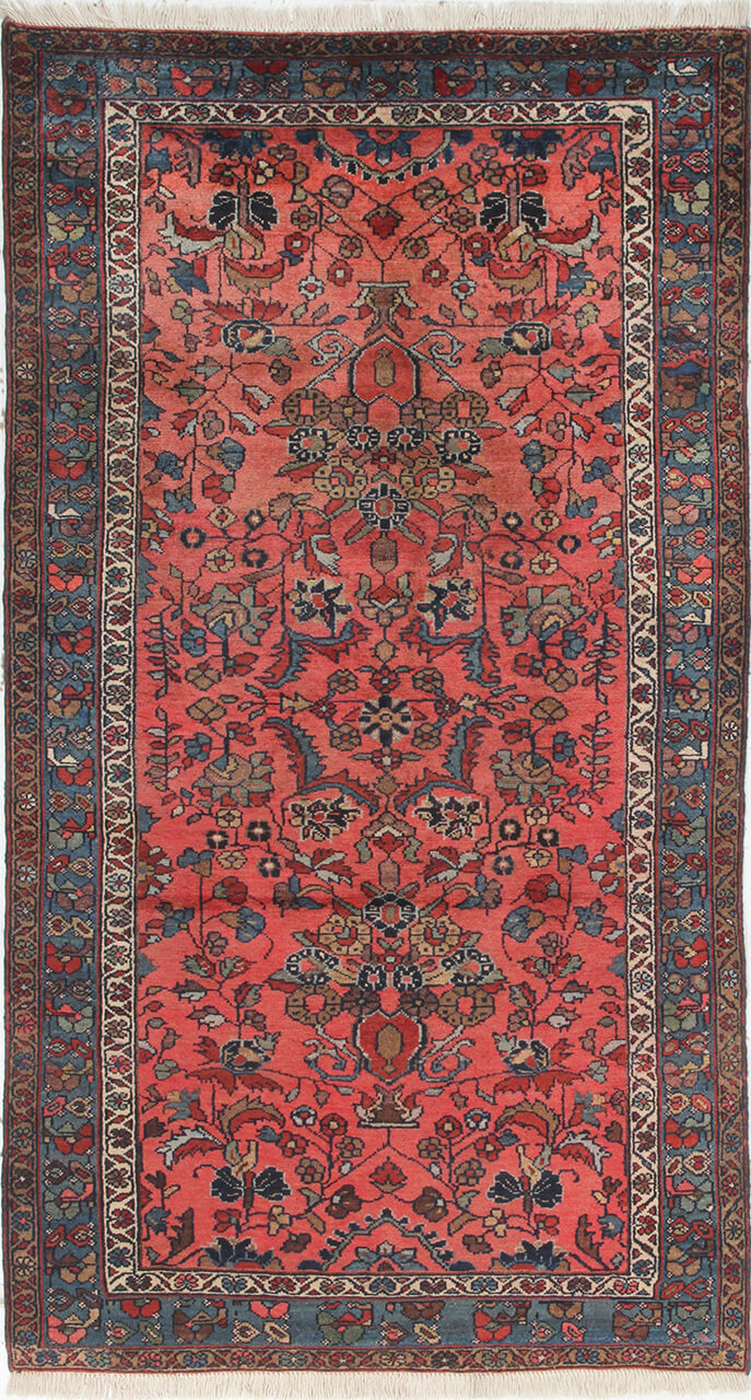 Tappeto Lillian Antico Persiano Autentico | Annodato a Mano 202x112cm