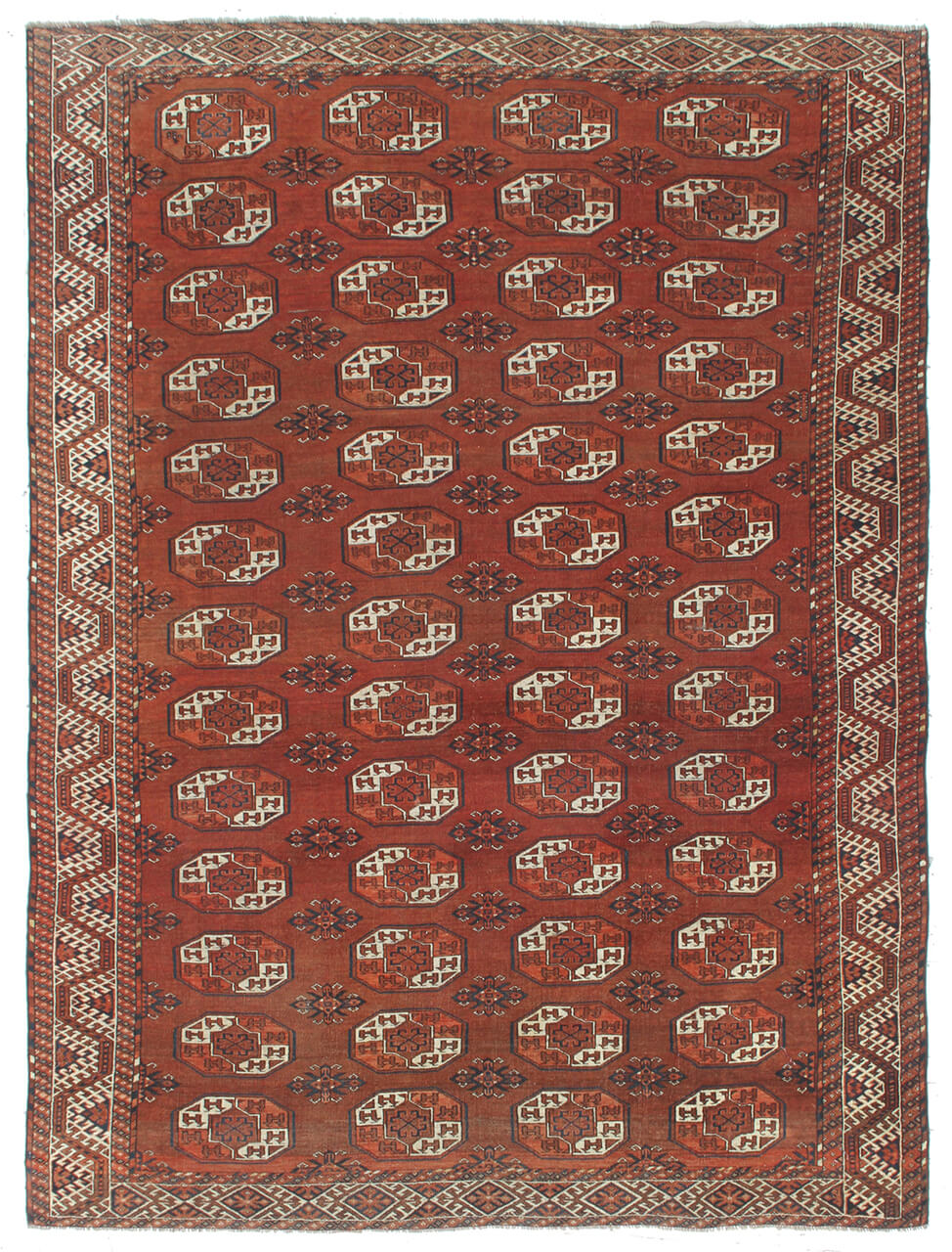 Tappeto Orientale Bouchara Antico: Autentico Tappeto Turcomanno 306x228cm