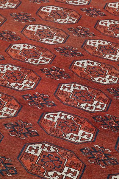 Antique Bouchara Oriental Rug: Authentic Turkmen Rug 306x228cm