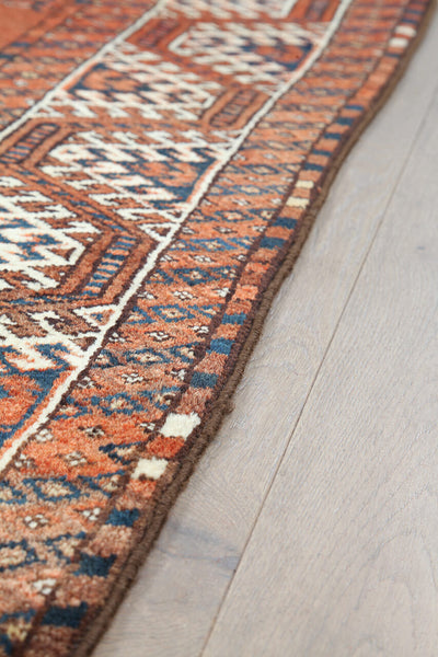 Antique Bouchara Oriental Rug: Authentic Turkmen Rug 306x228cm