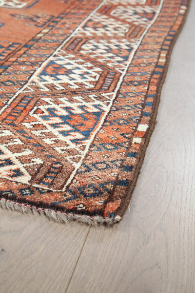 Antique Bouchara Oriental Rug: Authentic Turkmen Rug 306x228cm