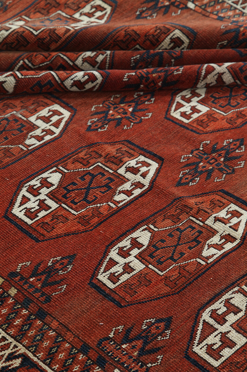 Tappeto Orientale Bouchara Antico: Autentico Tappeto Turcomanno 306x228cm