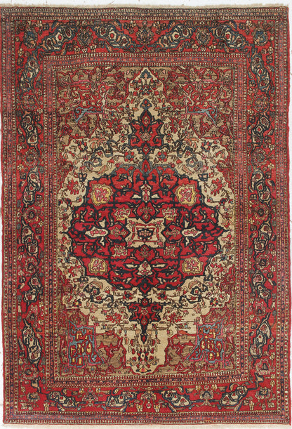 Authentic Antique Persian Isfahan Rug | Hand-Knotted 203x140cm