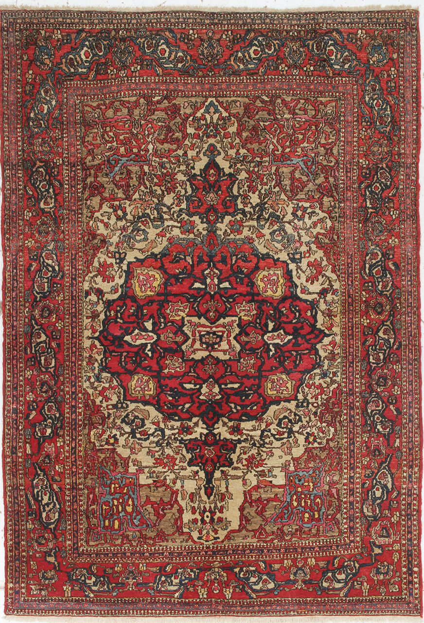 Authentic Antique Persian Isfahan Rug | Hand-Knotted 203x140cm