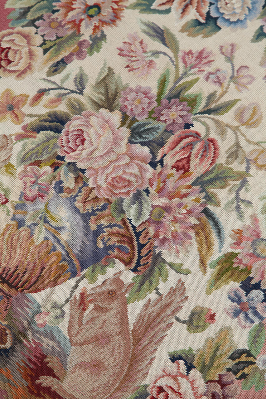 Authentic Antique French Rug 94x90cm