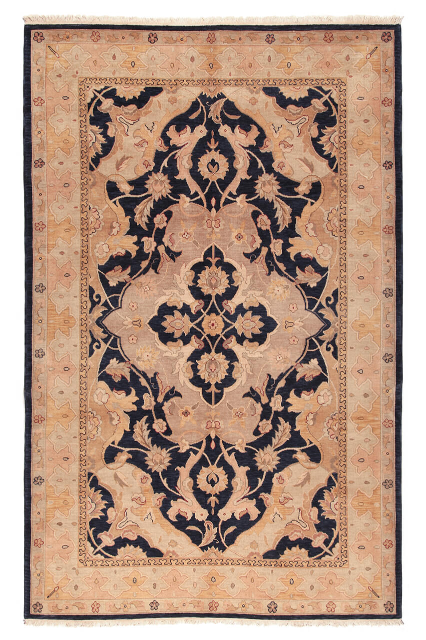 Ziegler Beige Wool Rug, Hand Made, 269x175cm
