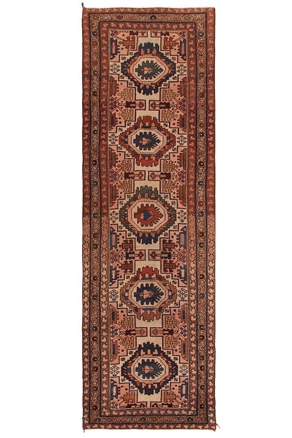 Authentic Antique Persian Malayer Rug | Hand-Knotted 302x95cm