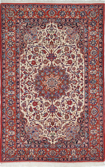Authentic Antique Persian Isfahan Rug | Hand-Knotted 244x144cm