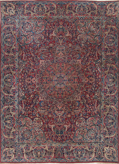 Tappeto Kerman Antico Persiano Autentico | Annodato a Mano 360x260cm - CarpetLiving