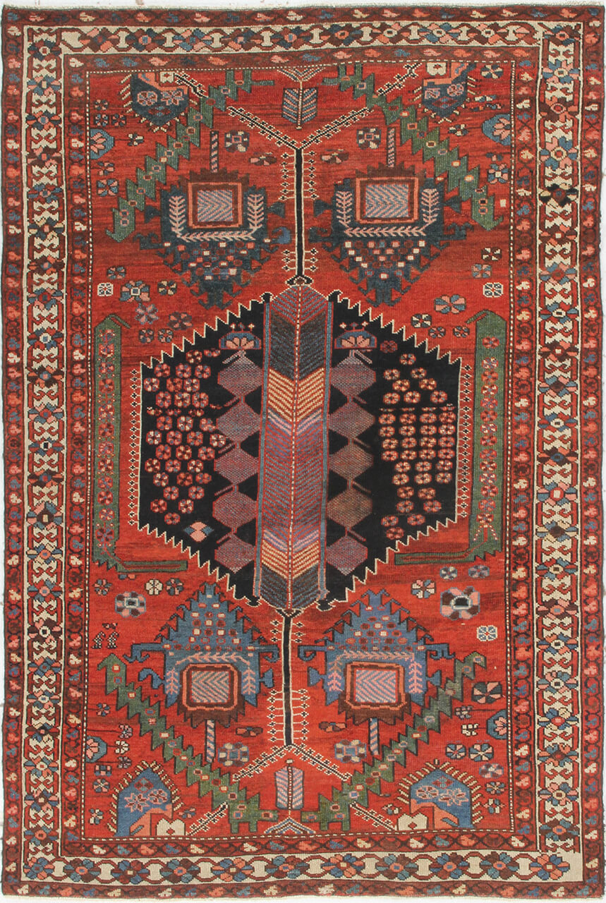 Authentic Antique Persian Malayer Rug | Hand-Knotted 195x129cm