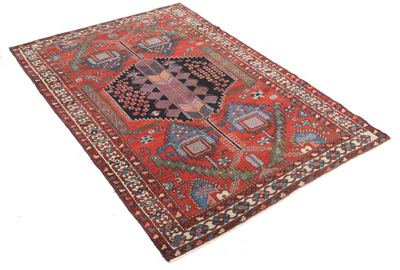 Authentic Antique Persian Malayer Rug | Hand-Knotted 195x129cm