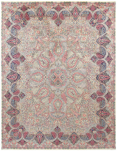 Tappeto Kerman Antico Persiano Autentico | Annodato a Mano 390x293cm - CarpetLiving