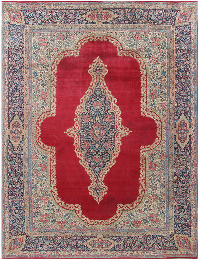 Tappeto Kerman Antico Persiano Autentico | Annodato a Mano 400x300cm - CarpetLiving