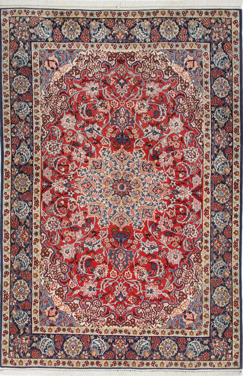 Authentic Antique Persian Isfahan Rug | Hand-Knotted 225x145cm