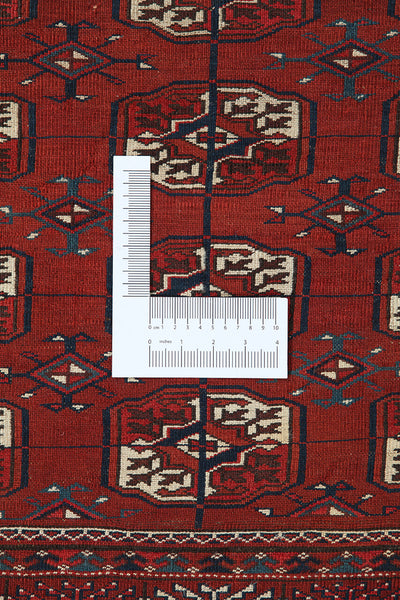 Antique Bouchara Oriental Rug: Authentic Turkmen Rug 302x207cm
