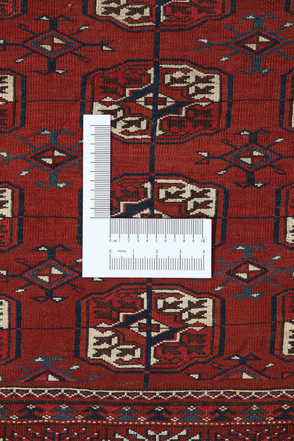 Antique Bouchara Oriental Rug: Authentic Turkmen Rug 302x207cm