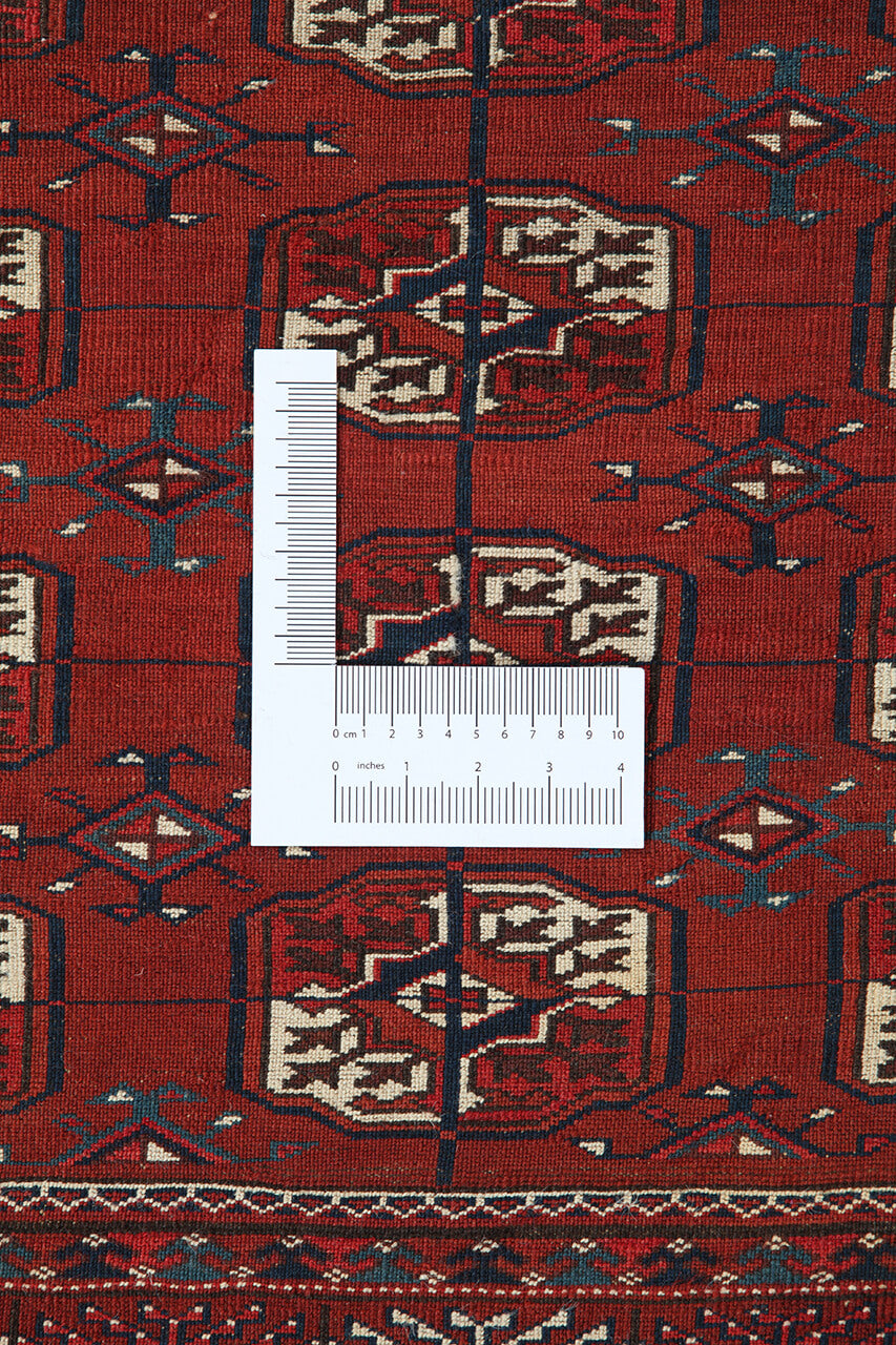 Antique Bouchara Oriental Rug: Authentic Turkmen Rug 302x207cm