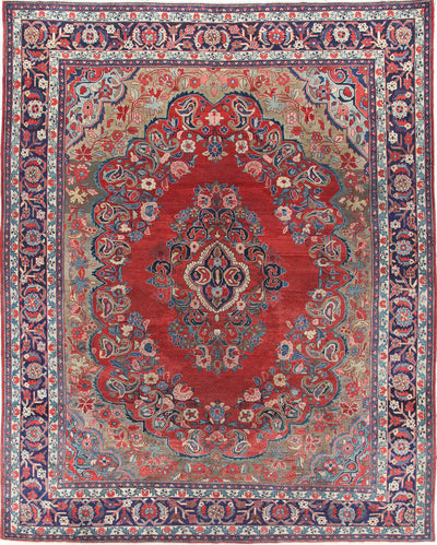 Tappeto Mahal Antico Persiano Autentico | Annodato a Mano 339x275cm - CarpetLiving