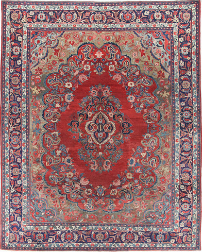 Tappeto Mahal Antico Persiano Autentico | Annodato a Mano 339x275cm