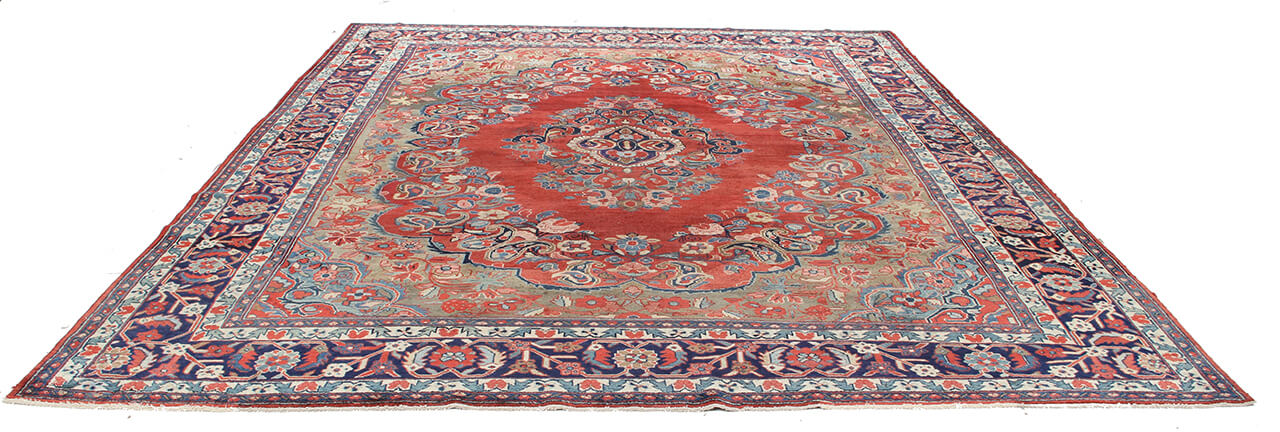 Tappeto Mahal Antico Persiano Autentico | Annodato a Mano 339x275cm