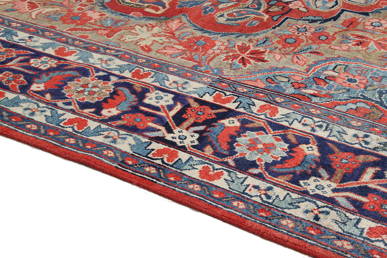 Tappeto Mahal Antico Persiano Autentico | Annodato a Mano 339x275cm