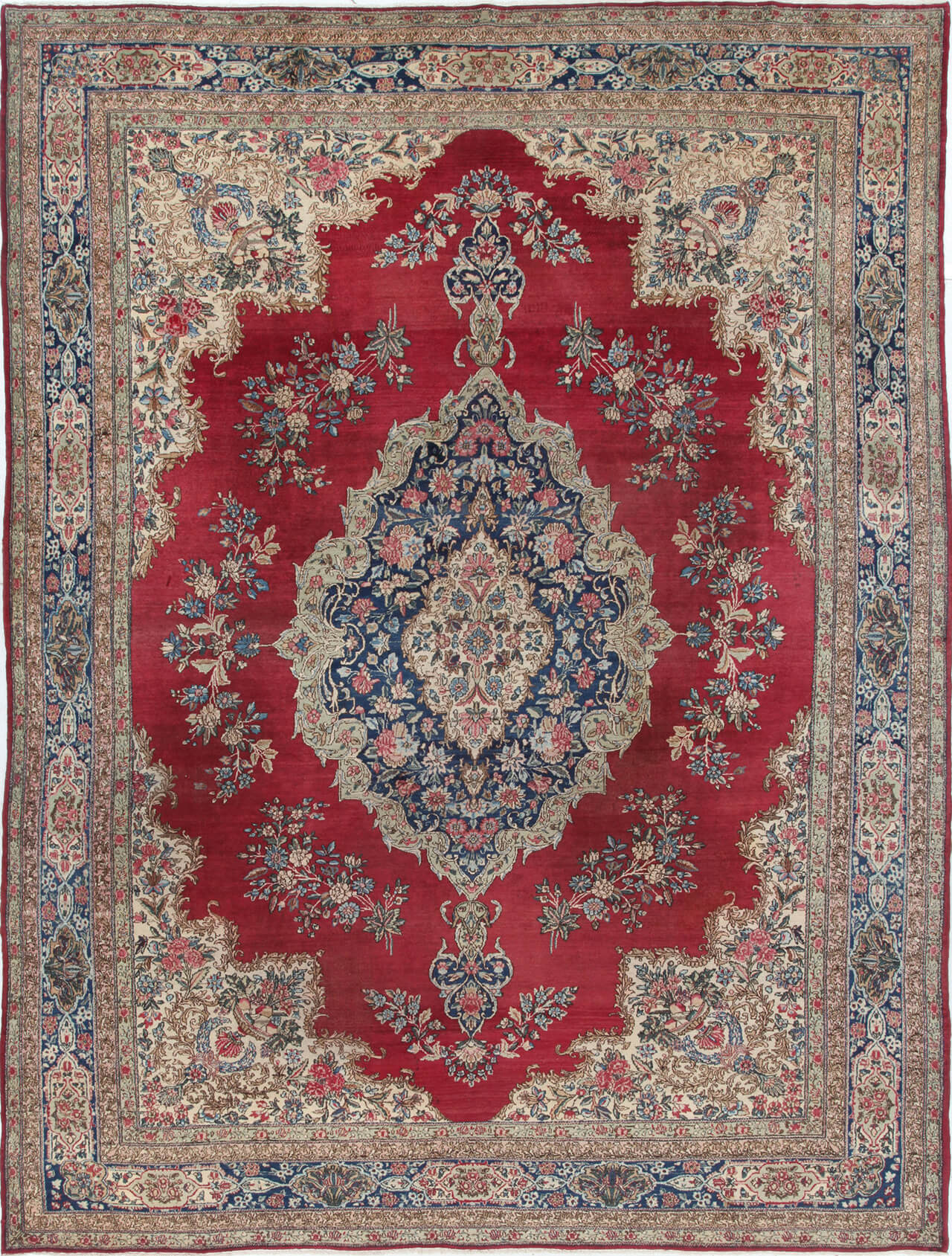 Tappeto Kerman Antico Persiano Autentico | Annodato a Mano 339x247cm