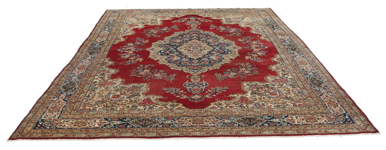 Tappeto Kerman Antico Persiano Autentico | Annodato a Mano 339x247cm