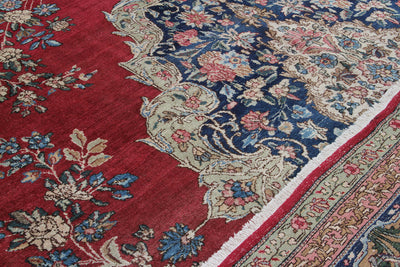 Tappeto Kerman Antico Persiano Autentico | Annodato a Mano 339x247cm - CarpetLiving