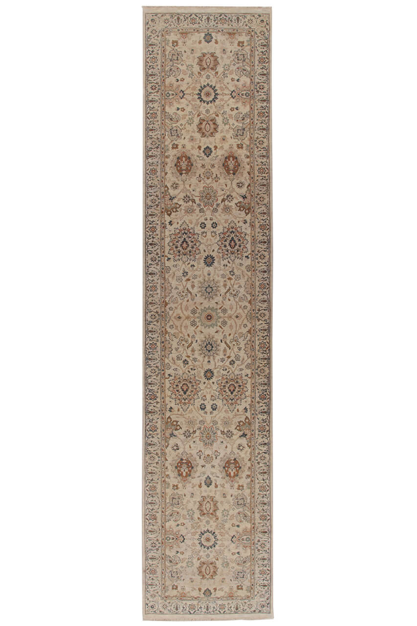 Tappeto orientale classico in lana fine, fatto a mano 358x76cm
