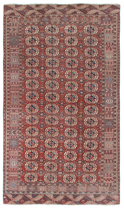 Antique Bouchara Oriental Rug: Authentic Turkmen Rug 390x224cm