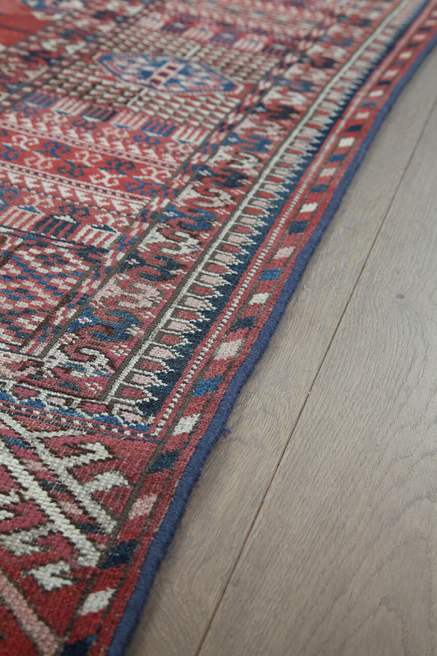 Antique Bouchara Oriental Rug: Authentic Turkmen Rug 390x224cm