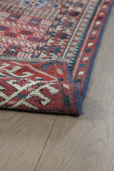 Antique Bouchara Oriental Rug: Authentic Turkmen Rug 390x224cm