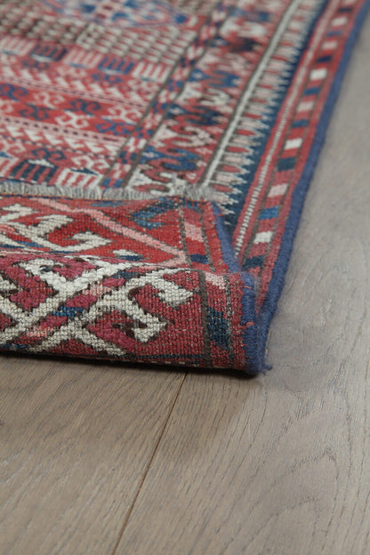 Antique Bouchara Oriental Rug: Authentic Turkmen Rug 390x224cm