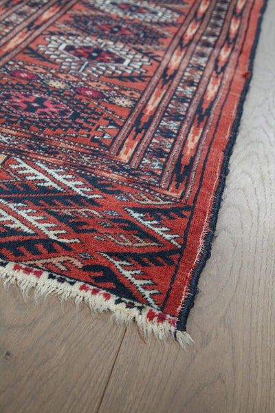 Antique Bouchara Oriental Rug: Authentic Turkmen Rug 323x255cm