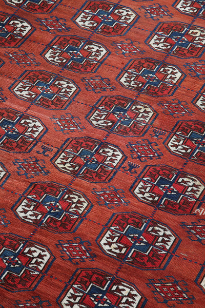 Antique Bouchara Oriental Rug: Authentic Turkmen Rug 315x193cm