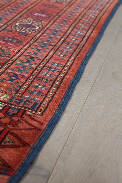 Antique Bouchara Oriental Rug: Authentic Turkmen Rug 315x193cm