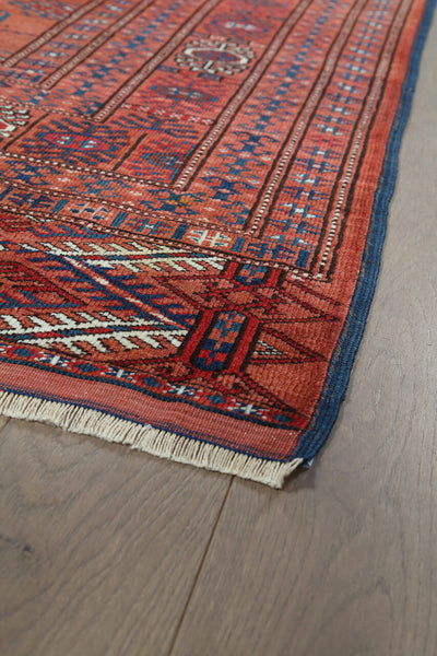 Antique Bouchara Oriental Rug: Authentic Turkmen Rug 315x193cm