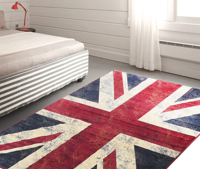 Tappeto Bandiera Inglese UK - Union Jack - Ideale per Camera da letto e Cameretta Bambini - CarpetLiving